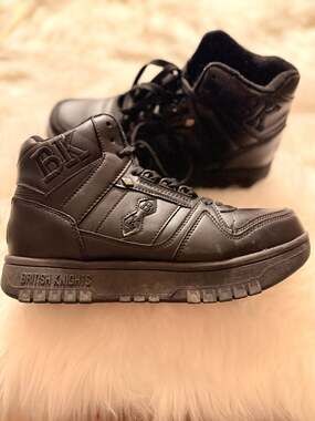 British Knights Kings SL Mens Black Leather Mid Top Lifestyle Sneakers